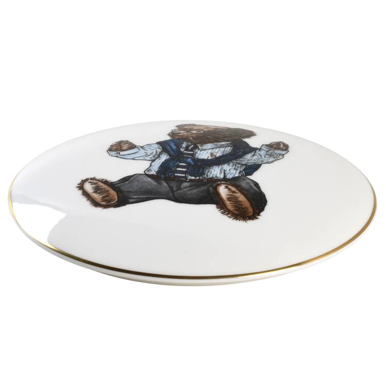 Polo Bear (Gold Trim, No Text on Front) Lid for Round Box