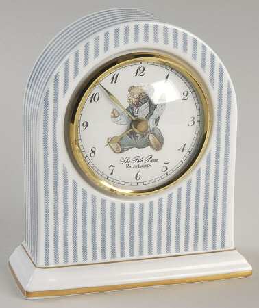 Polo Bear (Gold Trim, No Text on Front) Clock