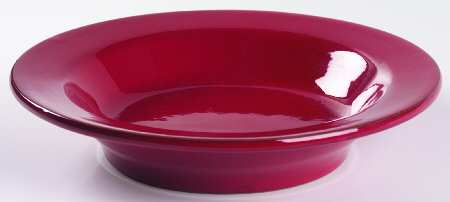 Red Large Rim Soup Bowl