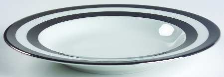 Spectator Black Large Rim Soup Bowl by Ralph Lauren China