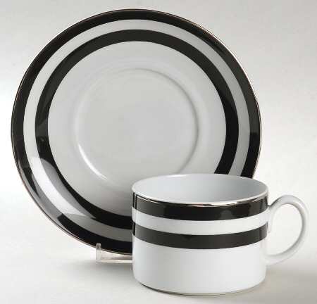 Spectator Black Flat Cup & Saucer Set