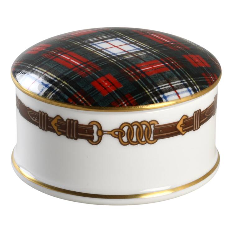 Stewart Tartan Round Box & Lid