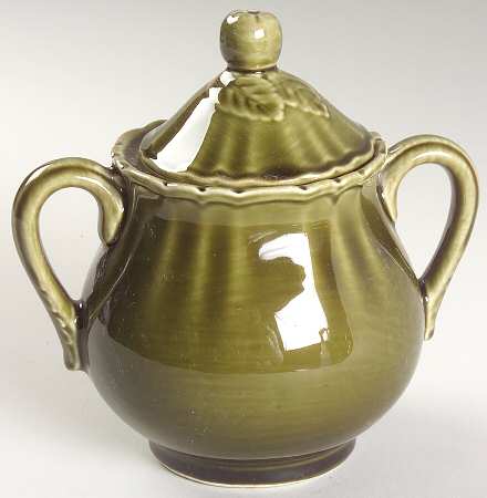 Louis XV Green Sugar Bowl & Lid
