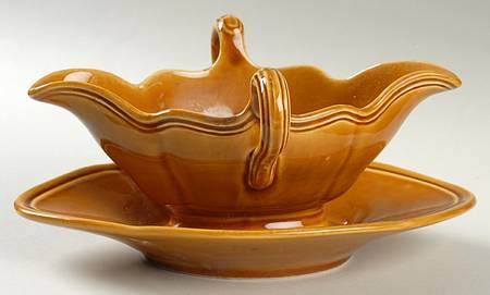 Louis XV Honey Gravy Boat with Attached Underplate