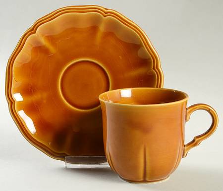 Louis XV Honey Flat Cup & Saucer Set