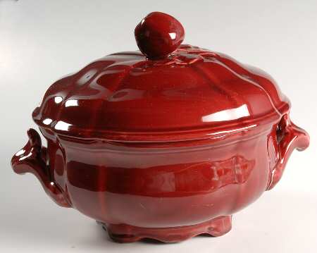 Louis XV Apple Red Round Covered Vegetable