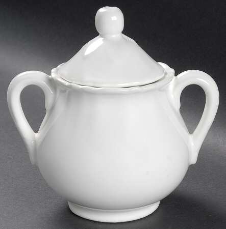 Louis XV White Sugar Bowl & Lid