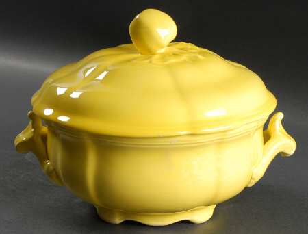 Louis XV Yellow Round Covered Vegetable