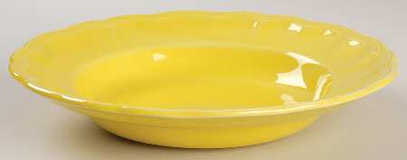 Louis XV Yellow Large Rim Soup Bowl