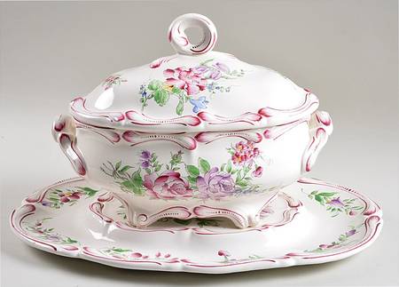 Old Strasbourg (Off White Background) Oval Tureen & Lid with Underplate