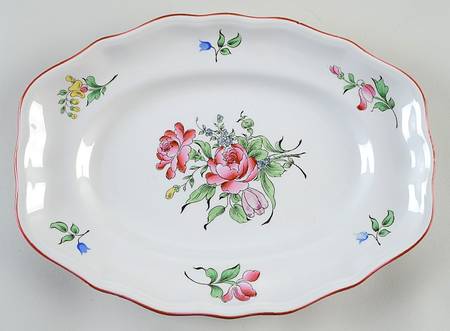 Old Strasbourg (Off White Background) 12" Oval Serving Platter