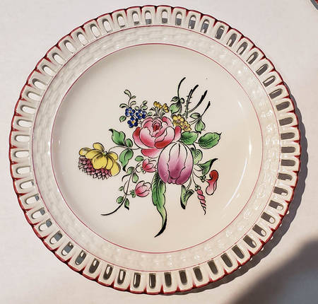 Old Strasbourg (Off White Background) Pierced Edge Salad Plate