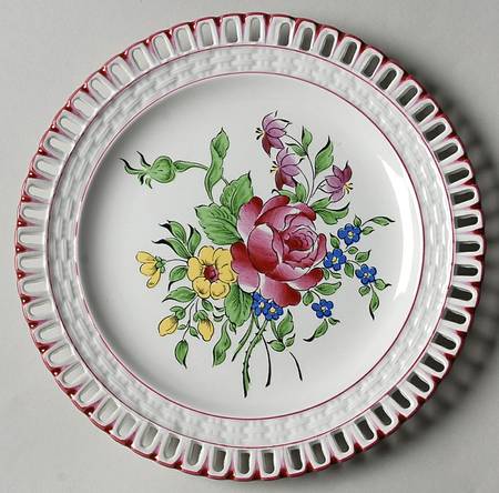 Old Strasbourg (Off White Background) Pierced Dessert/Pie Plate