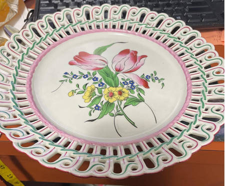Old Strasbourg (Off White Background) Pierced Edge Dinner Plate