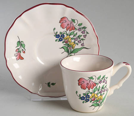 Old Strasbourg (Off White Background) Flat Cup & Saucer Set