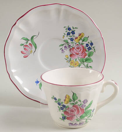 Old Strasbourg (Off White Background) Flat Cup & Saucer Set