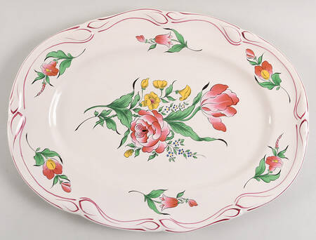Old Strasbourg (Off White Background) 15" Oval Serving Platter
