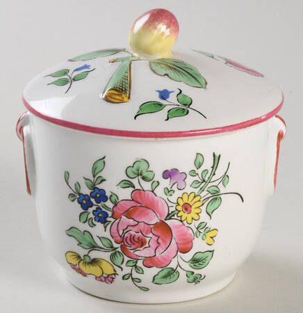 Old Strasbourg (Off White Background) Custard Cup and Lid Set