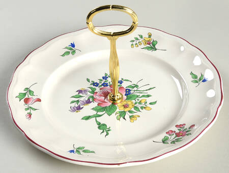 Old Strasbourg (Off White Background) Round Serving Plate with Center Handle (Dp) Hc