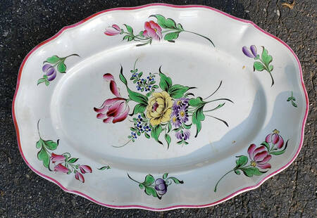 Old Strasbourg (Off White Background) 17" Oval Serving Platter