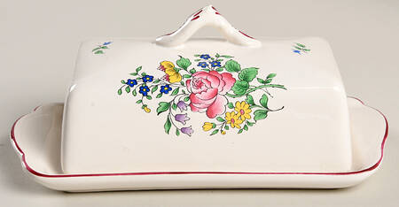 Old Strasbourg (Off White Background) Rectangular Covered Butter