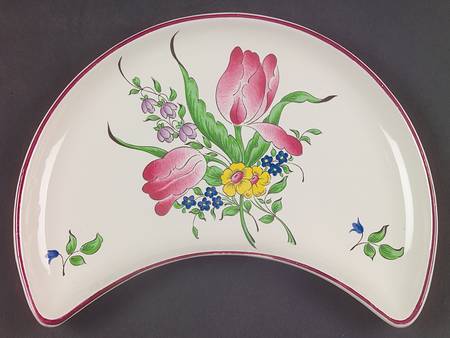 Old Strasbourg (Off White Background) Crescent Salad Plate