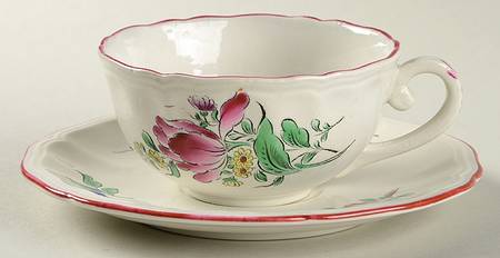Old Strasbourg (Off White Background) Flat Cup & Saucer Set