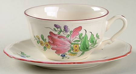 Old Strasbourg (Off White Background) Flat Cup & Saucer Set