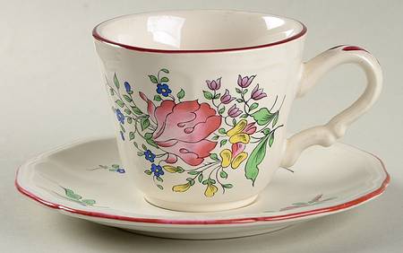 Old Strasbourg (Off White Background) Flat Cup & Saucer Set
