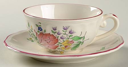 Old Strasbourg (Off White Background) Flat Cup & Saucer Set