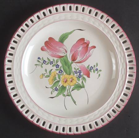 Old Strasbourg (Off White Background) Pierced Edge Luncheon Plate