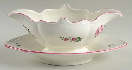 Old Strasbourg (Off White Background) Gravy Boat with Attached Underplate