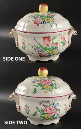 Old Strasbourg (Off White Background) Large Round Covered Vegetable