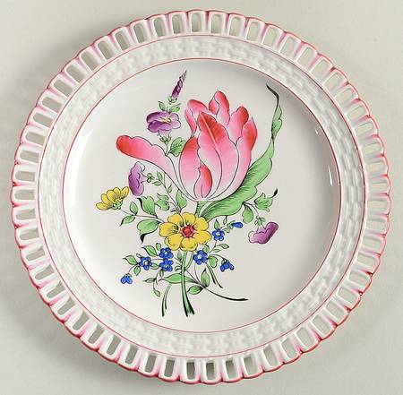Old Strasbourg (Off White Background) Pierced Dessert/Pie Plate