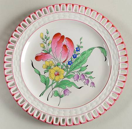 Old Strasbourg (Off White Background) Pierced Dessert/Pie Plate