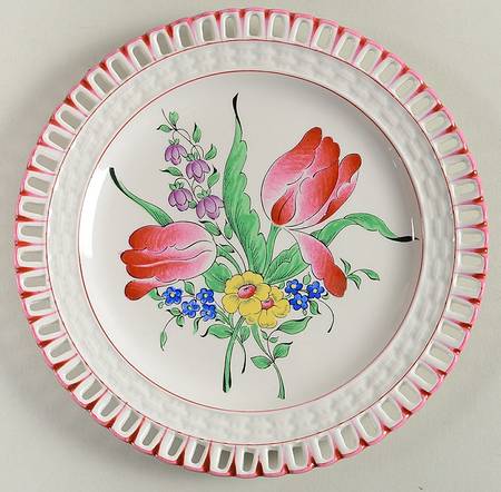 Old Strasbourg (Off White Background) Pierced Dessert/Pie Plate