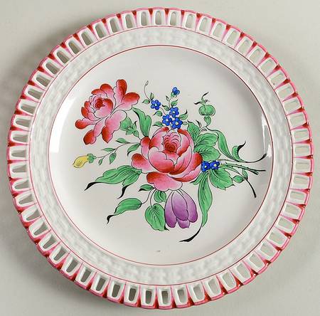 Old Strasbourg (Off White Background) Pierced Dessert/Pie Plate
