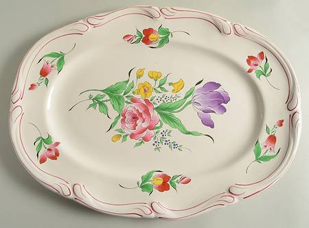 Old Strasbourg (Off White Background) 15" Oval Serving Platter