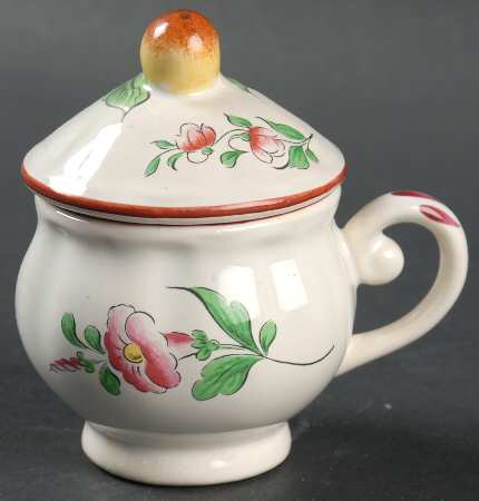 Old Strasbourg (Off White Background) 2 Pc Pot de Creme w/Lid & Base