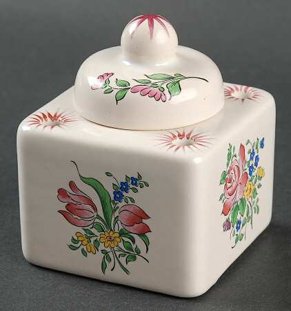 Old Strasbourg (Off White Background) Ink Pot with Lid