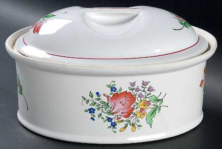 Old Strasbourg (Off White Background) 1 Quart Oval Covered Casserole