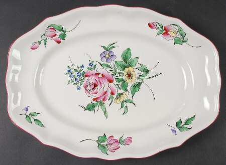 Old Strasbourg (Off White Background) 13" Oval Serving Platter