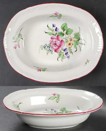 Old Strasbourg (Off White Background) 9" Oval Vegetable Bowl