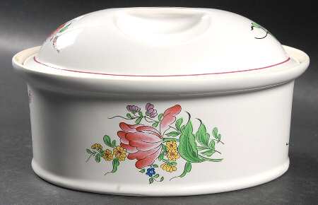 Old Strasbourg (Off White Background) 1 Quart Oval Covered Casserole