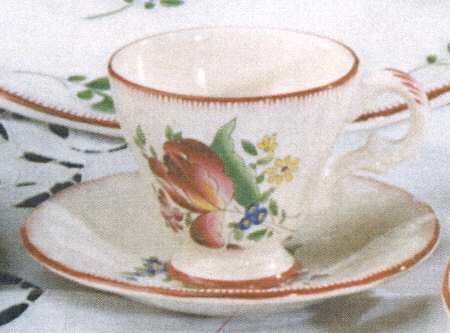 Old Strasbourg (Off White Background) Footed Demitasse Cup & Saucer Set