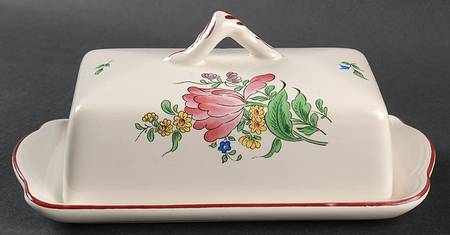 Old Strasbourg (Off White Background) Rectangular Covered Butter