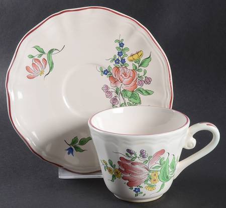 Old Strasbourg (Off White Background) Flat Cup & Saucer Set