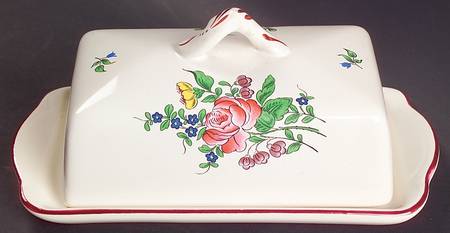 Old Strasbourg (Off White Background) Rectangular Covered Butter