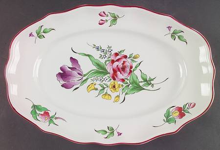 Old Strasbourg (Off White Background) 16" Oval Serving Platter