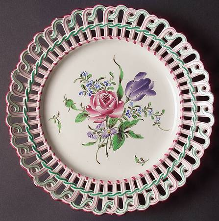 Old Strasbourg (Off White Background) Pierced Edge Dinner Plate